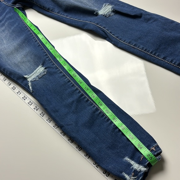 Wax Jeans Butt I Love You Stretch Distressed Cropped Denim Jeans, Sz 0 HEMMED - Picture 10 of 13